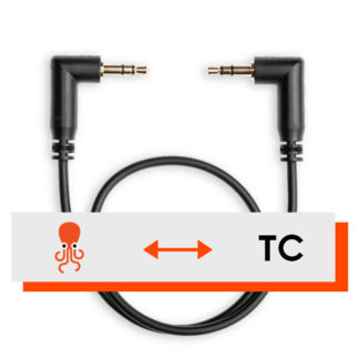 Tentacle Sync C12 Compatible with iPhone Sync Right Angled 3.5mm Mini Jack to Straight Mini Jack Cable 